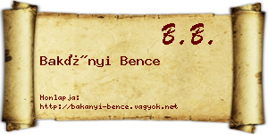 Bakányi Bence névjegykártya